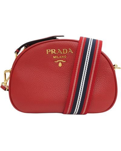 Prada Saffiano Leather Shoulder Bag (pre-owned) - Red