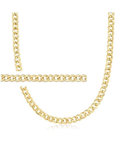 Ross-Simons Italian 6mm 18kt Yellow Gold Curb-link Chain Necklace - Metallic