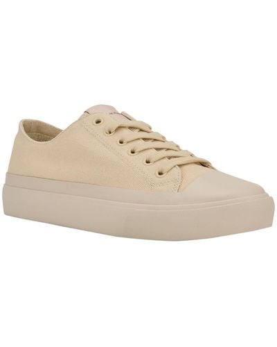 Calvin Klein Bslow Canvas Lace-up Oxfords - Natural
