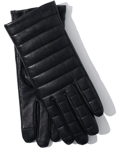 Echo Channel Quilted Leather Gloves In Black