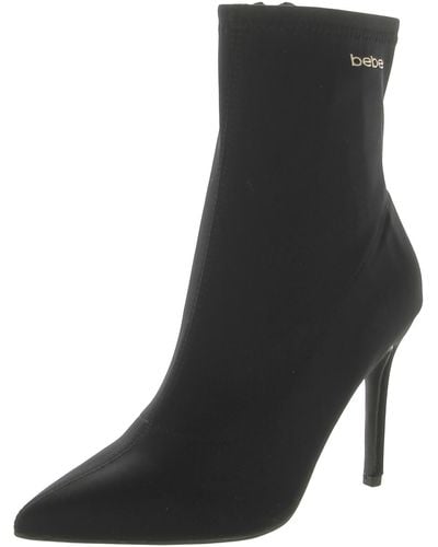 Bebe Kandey Zipper Pointed Toe Ankle Boots - Black
