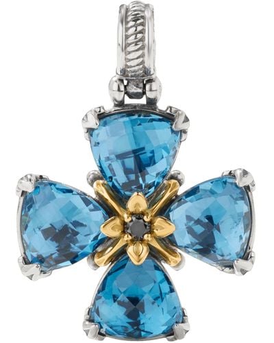 Konstantino Anthos Sterling Silver 18k Gold Spinel & Diamond Stmk6994-643 - Blue