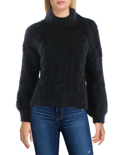 Sage the Label Knit Cut Out Back Turtleneck Sweater - Black
