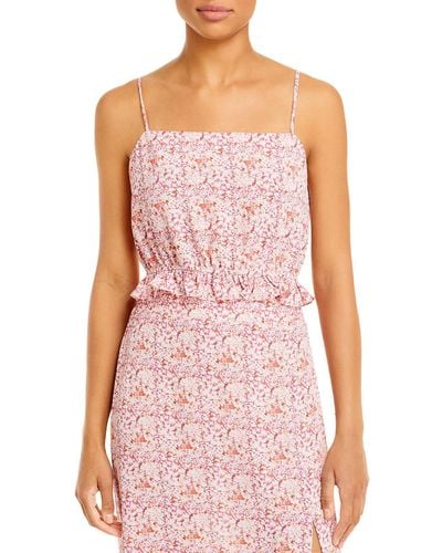 Lucy Paris Floral Gathered Tank Top - Pink