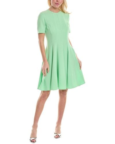 Oscar de la Renta Circle Cut Wool-blend Dress - Green