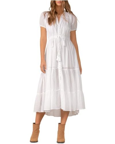 Elan Cotton Long Maxi Dress - White
