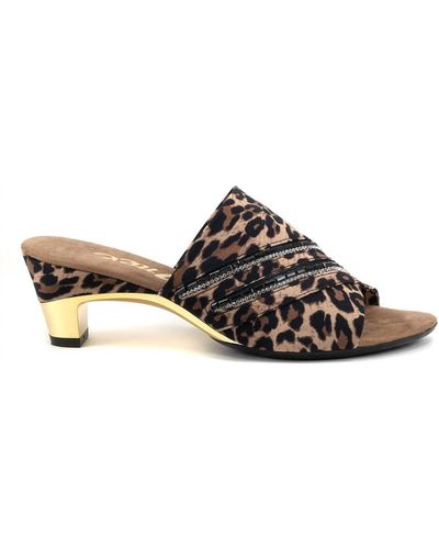 Onex Elanor Low Heel Dress Sandal In Leopard - Black