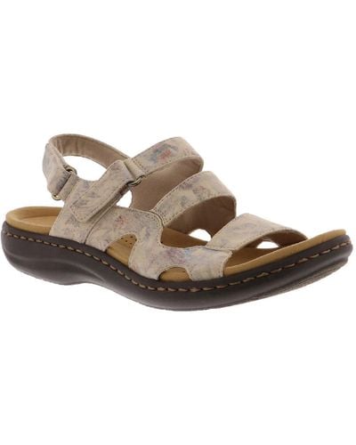 Clarks Laurieanne Style Shimmer Adjustable Slingback Sandals - Brown