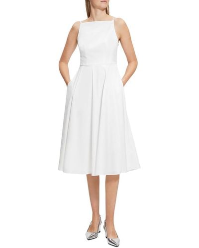 Theory Dr. Luxe Sleeveless Knee Length Fit & Flare Dress - White