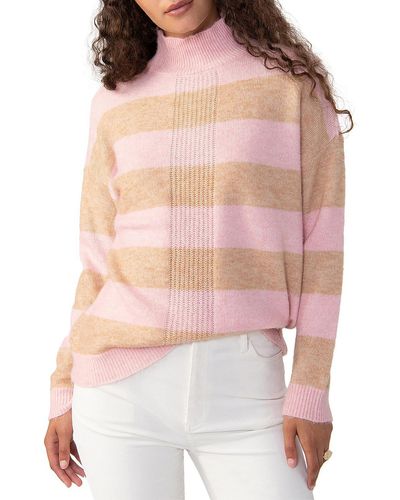 Sanctuary Wool Blend Turtle Neck Tunic Sweater - Pink