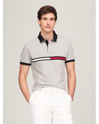 Tommy Hilfiger Regular Fit Embroidered Stripe Logo Polo - White