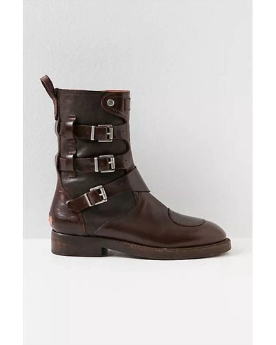 Free People Wtf Dusty Buckle Boot - Brown