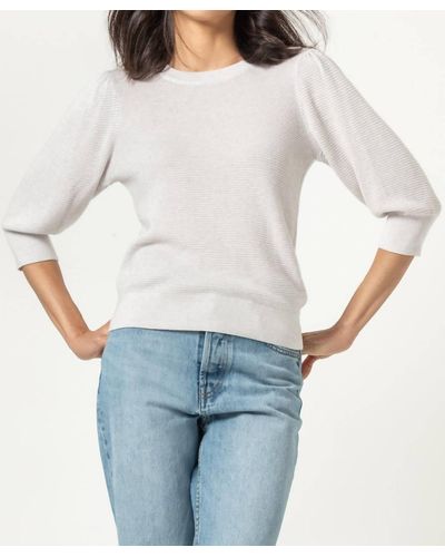 Lilla P Puff Sleeve Pullover Sweater - Gray