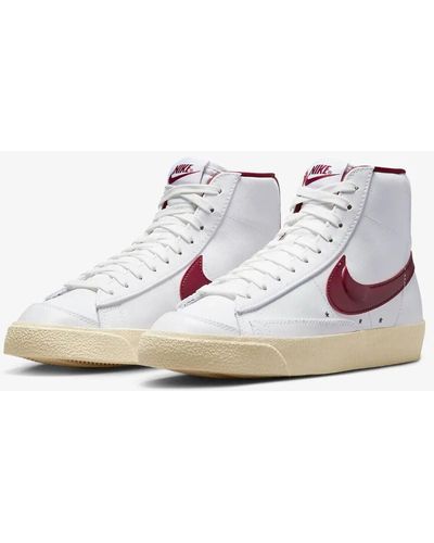 Nike Blazer Mid '77 Se Dv7003-100 /muslin/red Leather Shoes Nr2939 - White