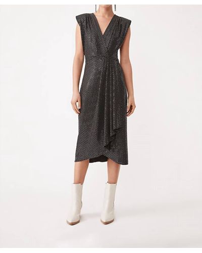 Suncoo Cosima Sleeveless Midi Dress With Lurex - Black