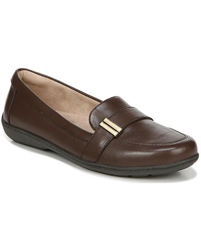 SOUL Naturalizer Kentley Leather Slip On Loafers - Brown