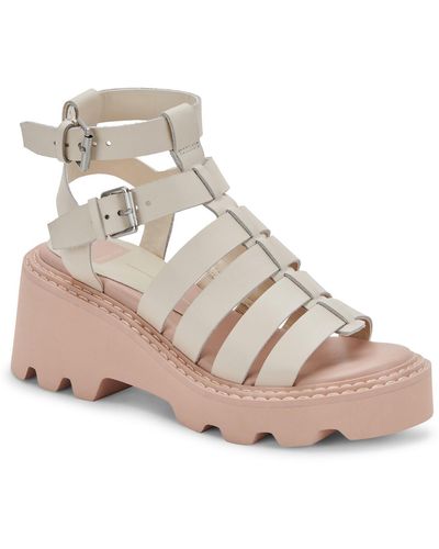 Dolce Vita Galore Buckle Heel Gladiator Sandals - Pink