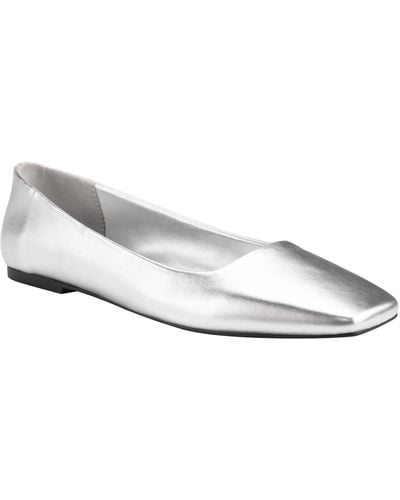 Calvin Klein Nita Leather Slip On Pointed Toe Heels - White
