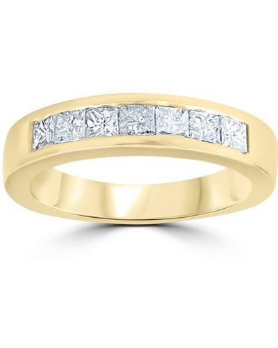 Pompeii3 1ct Princess Cut Diamond Wedding Anniversary Ring - Metallic