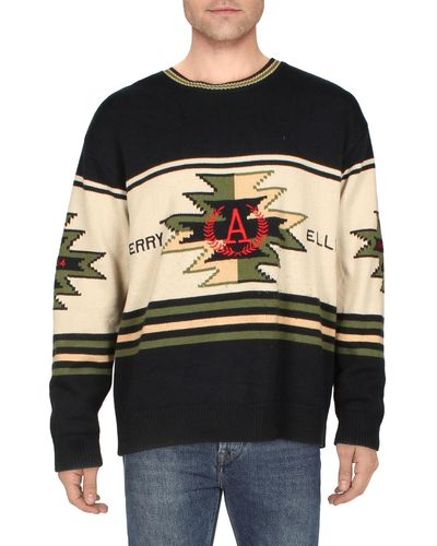 Perry Ellis Cozy Embroidered Pullover Sweater - Black