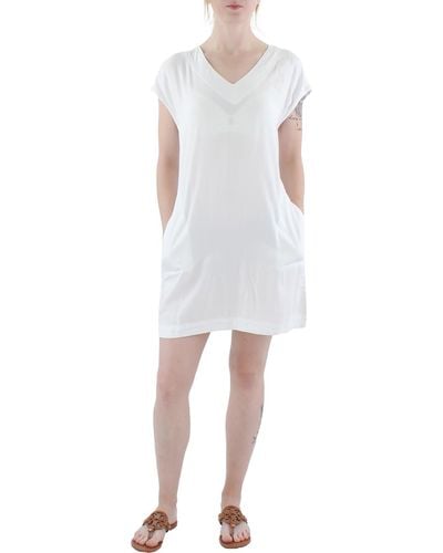 Splendid Mini V-neck T-shirt Dress - White