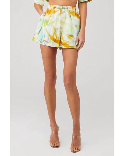 The Fifth Label Organic Script Shorts In Graffiti Floral - Yellow