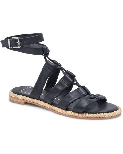 Dolce Vita Adison Sandals In Black-leather - Blue