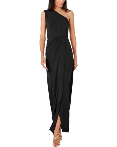 Calvin Klein Crepe One Shoulder Evening Dress - Black