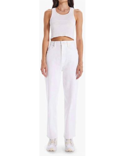 Mother The High Waist Tunnel Vision Ankle Jeans - White