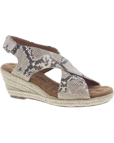 Walking Cradles Addison Faux Leather Snake Print Wedge Sandals - Multicolor