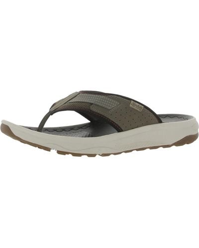 Florsheim Treadlite Leather Flip-flop Thong Sandals - Gray