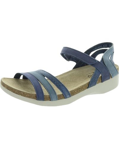 Easy Spirit Summer Wedge Adjustable Footbed Sandals - Blue