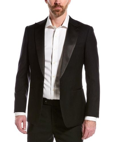 Class Roberto Cavalli 2pc Slim Fit Wool Suit - Black
