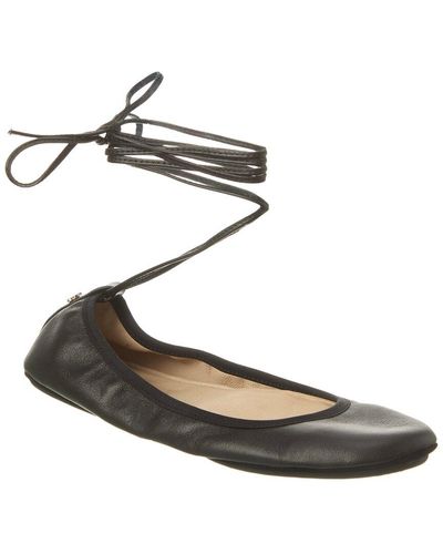 Yosi Samra Sofia Ankle Wrap Leather Flat - Metallic