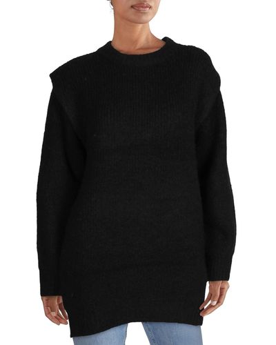 Vero Moda Daisy Wide Shoulder Tunic Pullover Sweater - Black