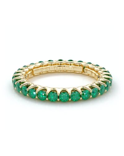 The Eternal Fit 14k Rose Gold 1.43 Ct. Tw. Emerald Eternity Ring - Green