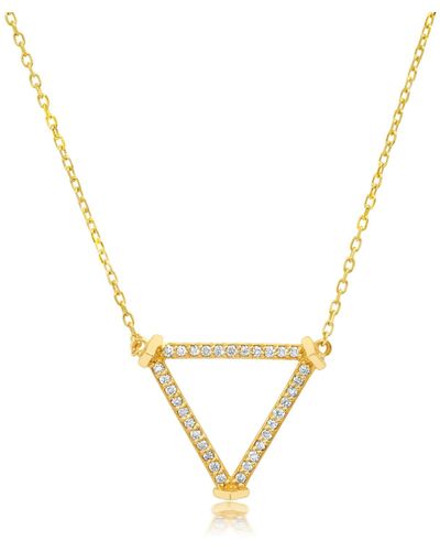 Paige Novick 14k Gold Open Triangle Diamond Necklace - Metallic