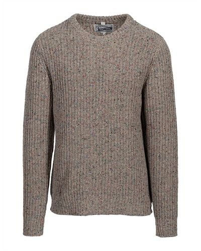 Schott Nyc Donegal Crewneck Sweater - Gray