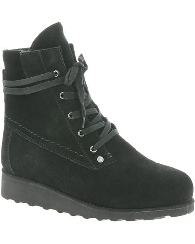 BEARPAW Krista Wide Suede Cold Weather Winter Boots - Black