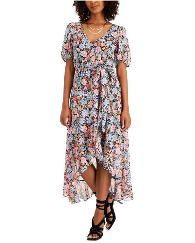 INC Chiffon Floral Fit & Flare Dress - White
