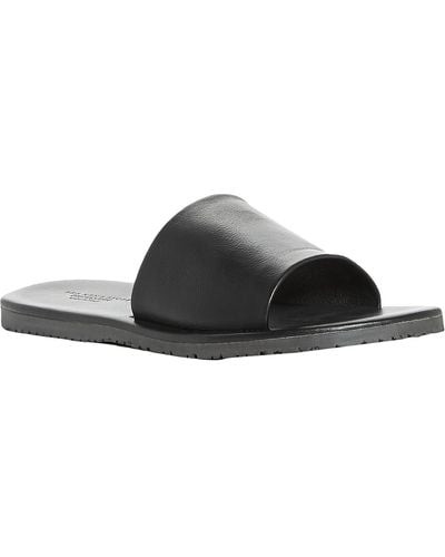 The Men's Store Castagno Suede Slip On Slide Sandals - Black