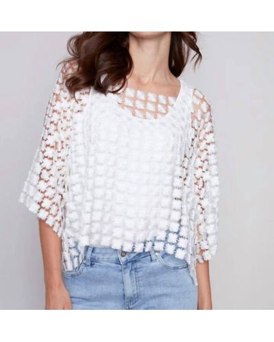 Charlie b Lace Flower Embroidery Blouse - White