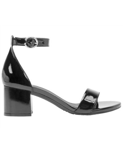 flexi Leather Ankle Strap Dress Sandals - Metallic