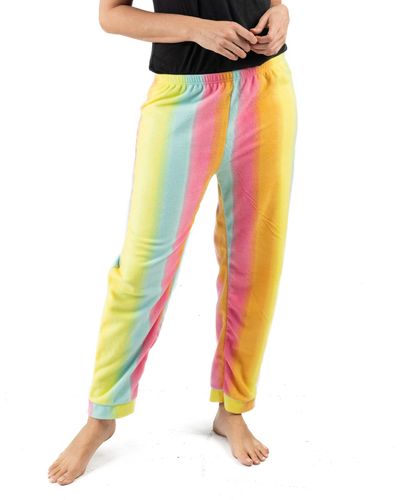 Leveret Fleece Pajama Pants Rainbow - Multicolor