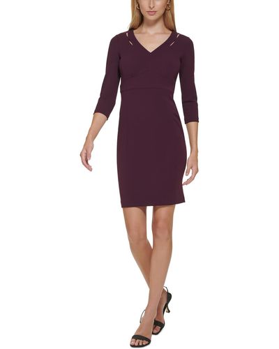 Calvin Klein Petites Panel Mini Sheath Dress - Purple