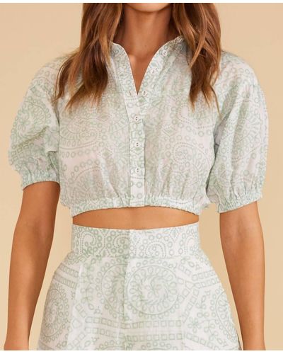 MINKPINK Phoebe Embroidered Top - Gray
