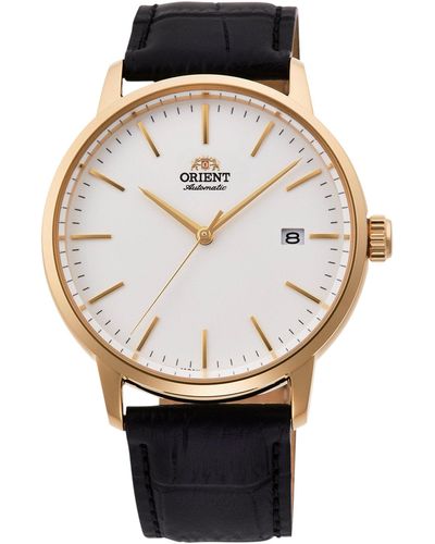 Orient 40mm Leather Watch Ra-ac0e03s10b - Black