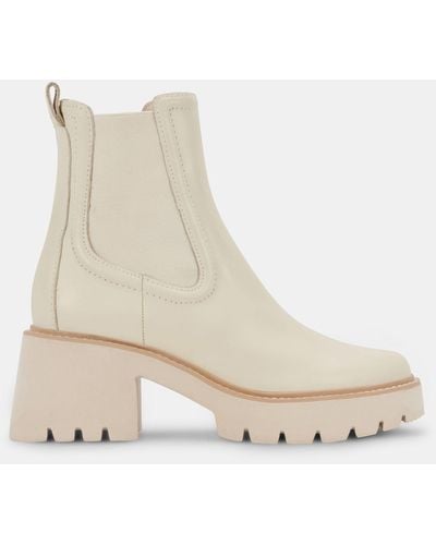 Dolce Vita Hawk H20 Wide Booties Ivory Leather - Natural
