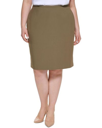 Calvin Klein Plus Knee-length Office Pencil Skirt - Green