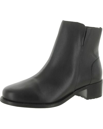David Tate Lago Leather Waterproof Ankle Boots - Black